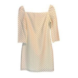 Trina Turk Size 0 Cream Lace & gold mini micro dress special occasion Fairy